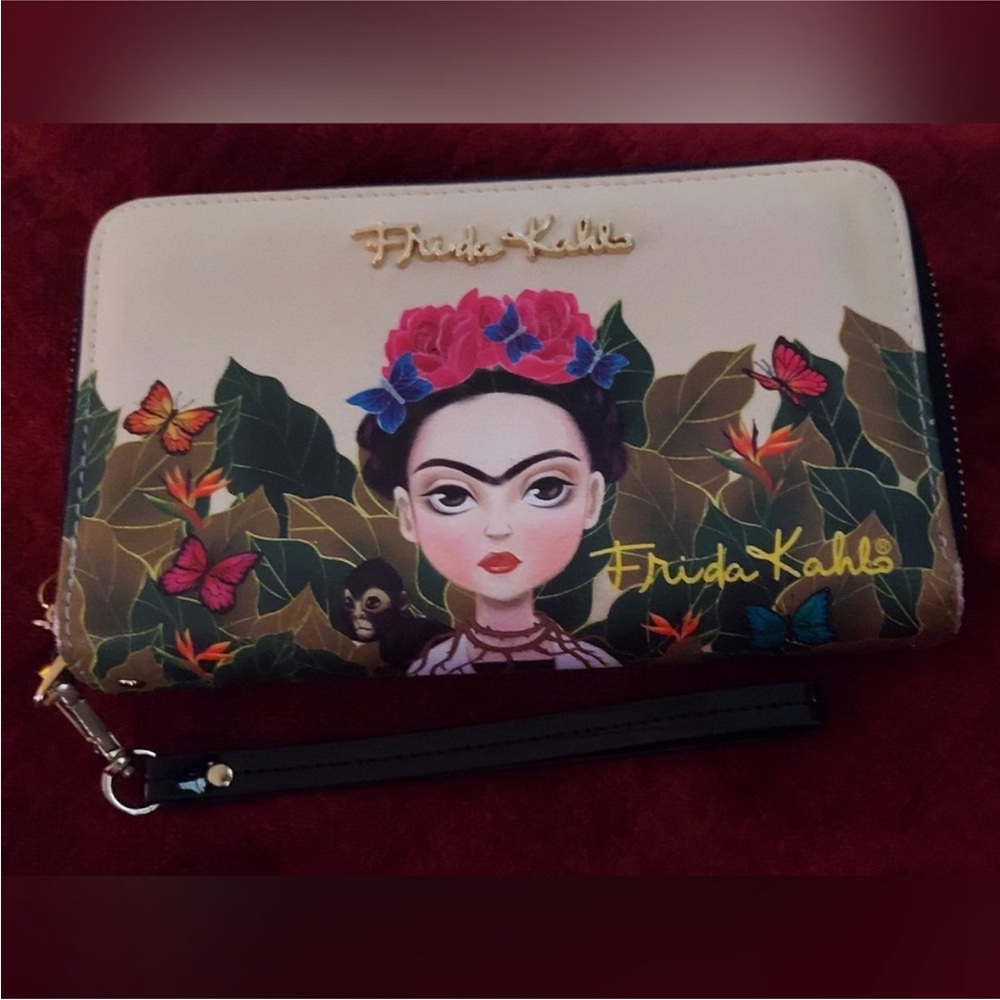 Frida Kahlo Cartoon Collection Limited Edition Double Zip Wallet wristlet